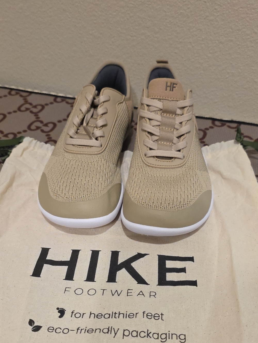 Hike Womens Size 7 HF Series Stride Beige Knit Casual Sneakers